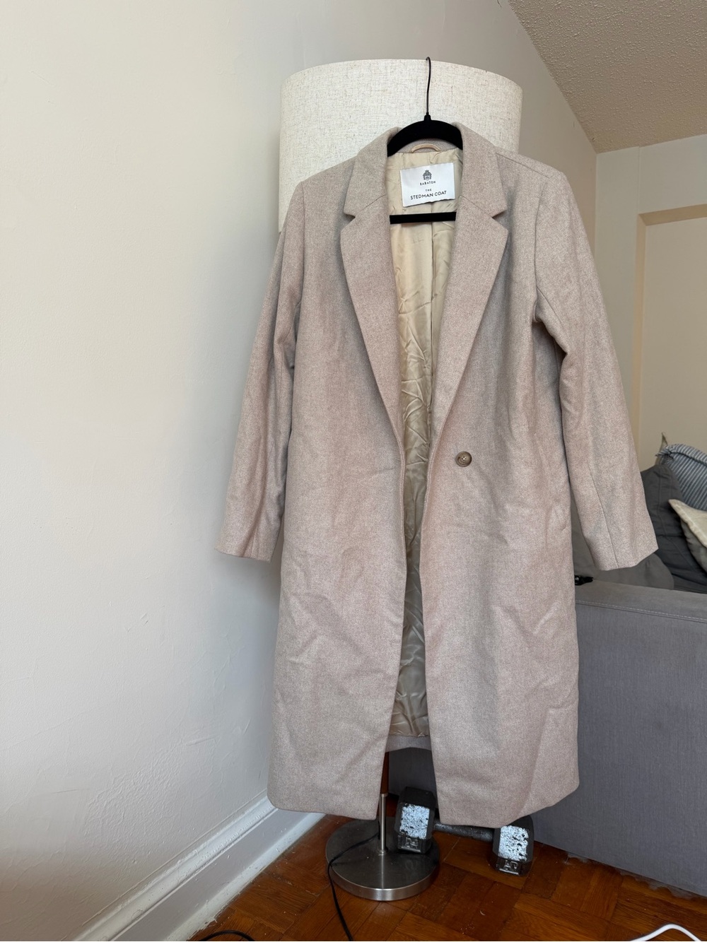 Aritiza Babaton Taupe Wool Trench Coat